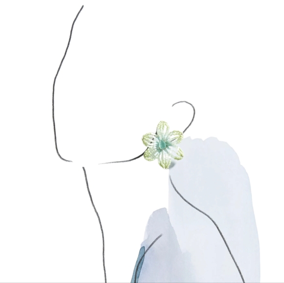 Anthropologie Small Beaded Post Earrings in Pink - Picture 5 of 5